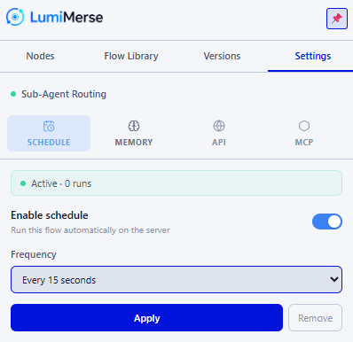 Schedule a flow to run automatically on the server